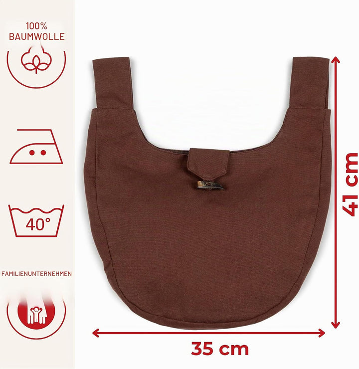 Mittelalter-Tasche Gürteltasche Baumwolle Modell: Egil Braun, Braun