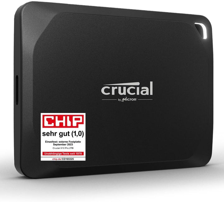 Crucial X10 Pro 2TB Externe SSD Festplatte, bis zu 2100MB/s Lesen und 2000MB/s Schreiben, PC und Mac