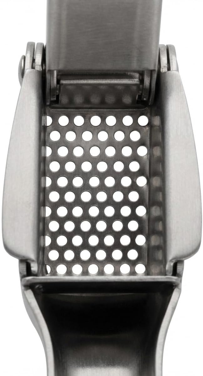 Garlic Press aus Edelstahl 304 – Robuste Knoblauchpresse mit ergonomischem Griff, spülmaschinengeeig