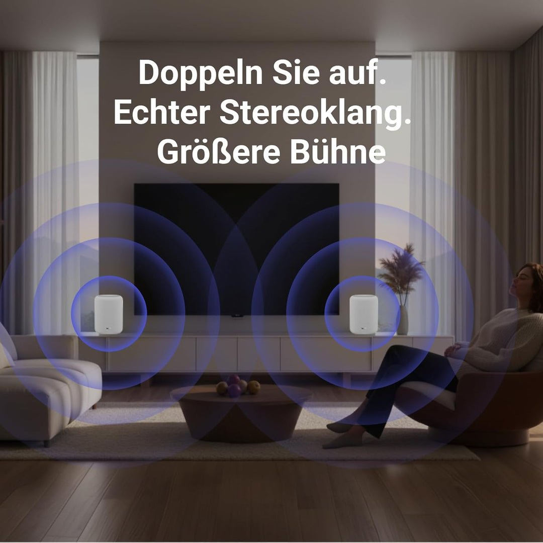 WiiM Sound Lite Smart Speaker, Hi-Res 24-bit/192 kHz, AI RoomFit™ Raumkorrektur, 100W Peak, WLAN 6E/