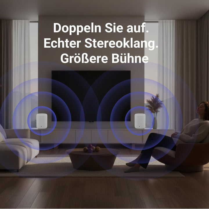 WiiM Sound Lite Smart Speaker, Hi-Res 24-bit/192 kHz, AI RoomFit™ Raumkorrektur, 100W Peak, WLAN 6E/