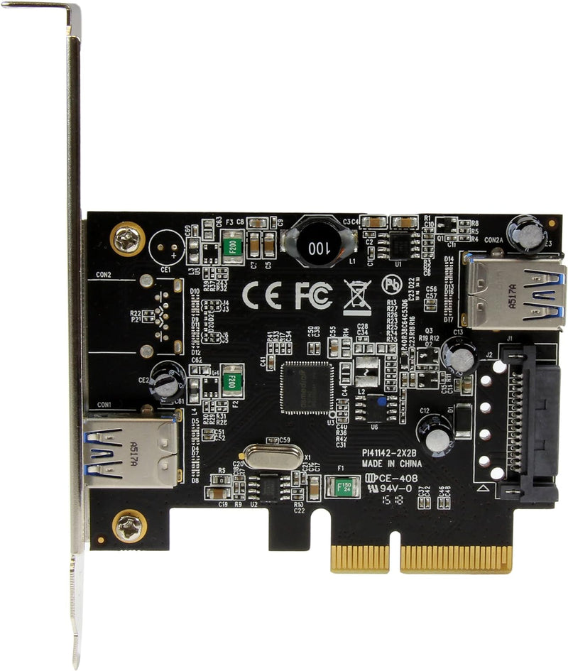 StarTech.com 2 Port USB 3.1 (10Gbit/s) PCIe Karte - USB-A, 1x Extern, 1x Intern - PCI Express - Unte