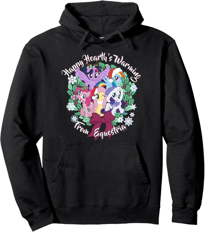 My Little Pony Christmas Happy Hearth's Warming Wreath Pullover Hoodie
