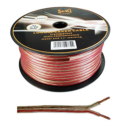 SeKi 2x2,50mm2 - 100m - transparent - CCA - Audiokabel - Boxenkabel