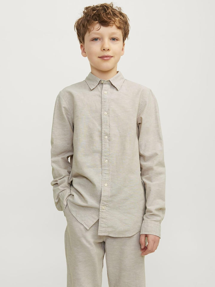 JACK & JONES Boy Oberhemd Oberhemd Junior 128 Crockery, 128 Crockery