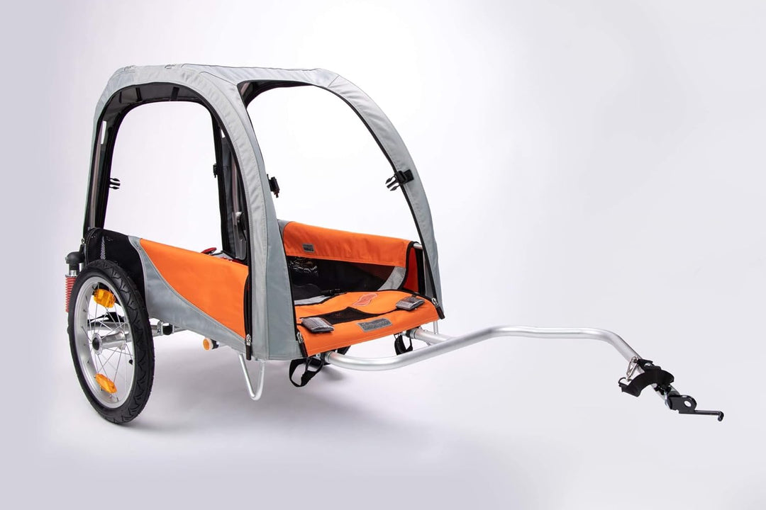 TrendPet Comfort Wagon M, Grauer Aluminiumanhänger mit Federung für Hundebesitzer, Outdoor-Enthusias