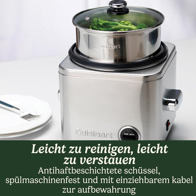 CUISINART Reiskocher Aufatz zum Dampfgaren, 400g Fassungsvermögen für 6 Portionen, Kompaktes Design