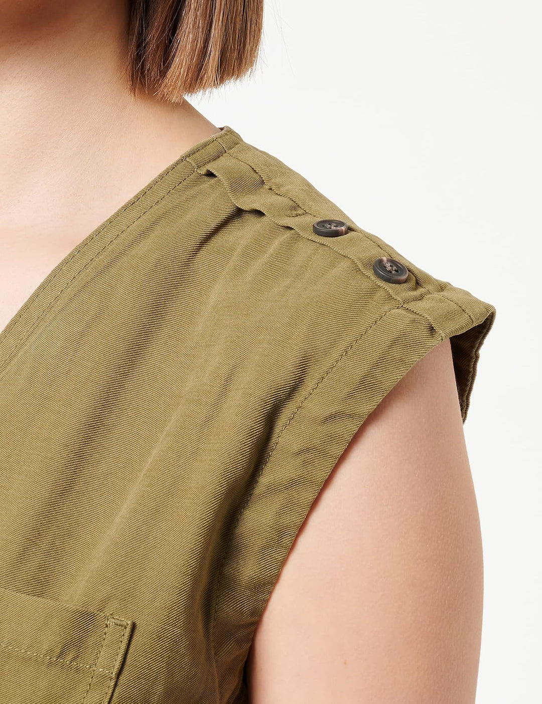 ONLY Damen Onlaris Life S/L Short Belt Dress PNT Kleid S Martini Olive, S Martini Olive