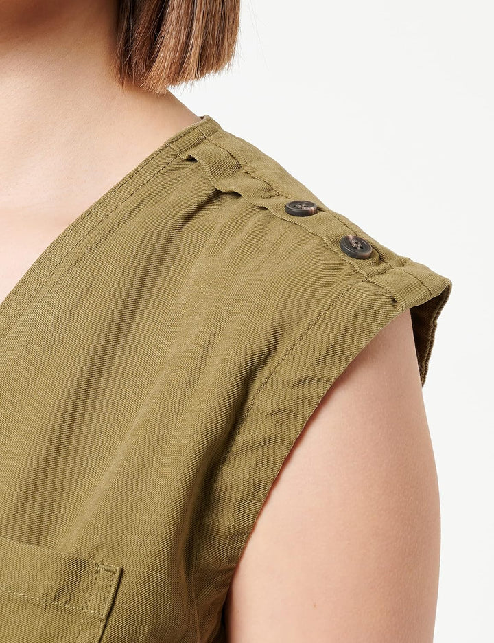 ONLY Damen Onlaris Life S/L Short Belt Dress PNT Kleid S Martini Olive, S Martini Olive