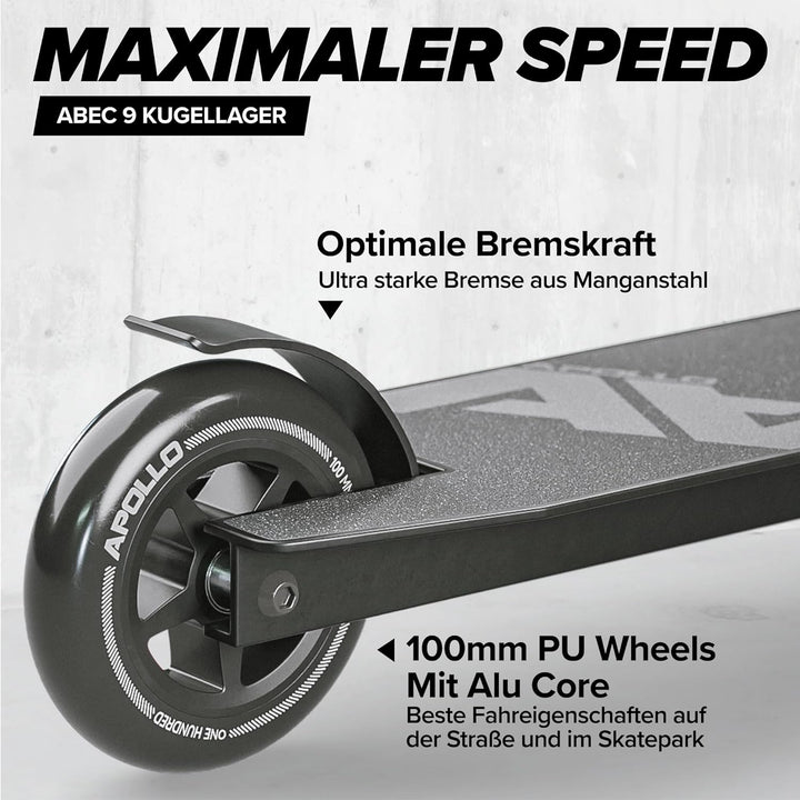 Apollo Stunt Scooter - Genius Pro | Robuster Kinder Scooter mit ABEC 9 Kugellager | Trick Roller, Tr