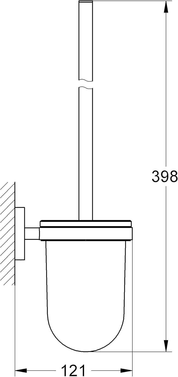 GROHE Essentials - Toilettenbürstengarnitur (Wandmontage, pflegeleicht, langlebig) , rund, chrom, 40