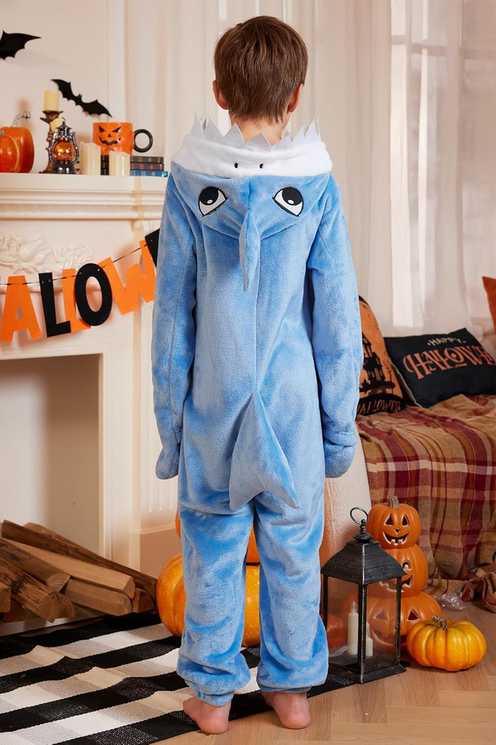 BesserBay Kinder Fleece Onesie mit Kapuze Warm Jumpsuit Jungen Mädchen Unisex Tiere Overall 1-12 Jah