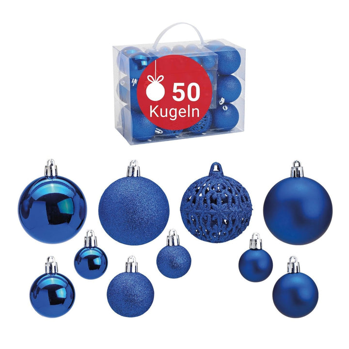 WOMA Christbaumkugeln Set Blau & 22 weiteren Farben - 50er & 100er Weihnachtskugeln Set - Weihnachts