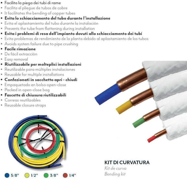 Rohrbiege-Set für Klimaanlage, 1/4-3/8-1/2-5/8 für Kupfer