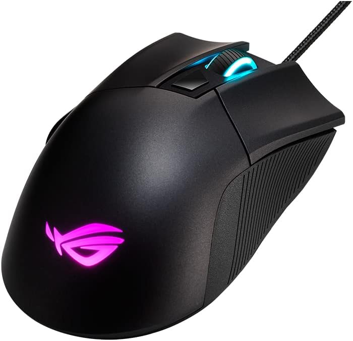 Asus ROG Gladius II Core Gaming-Maus (6200 DPI Sensor, Aura Sync Beleuchtung, Abnehmbare Schalter) s