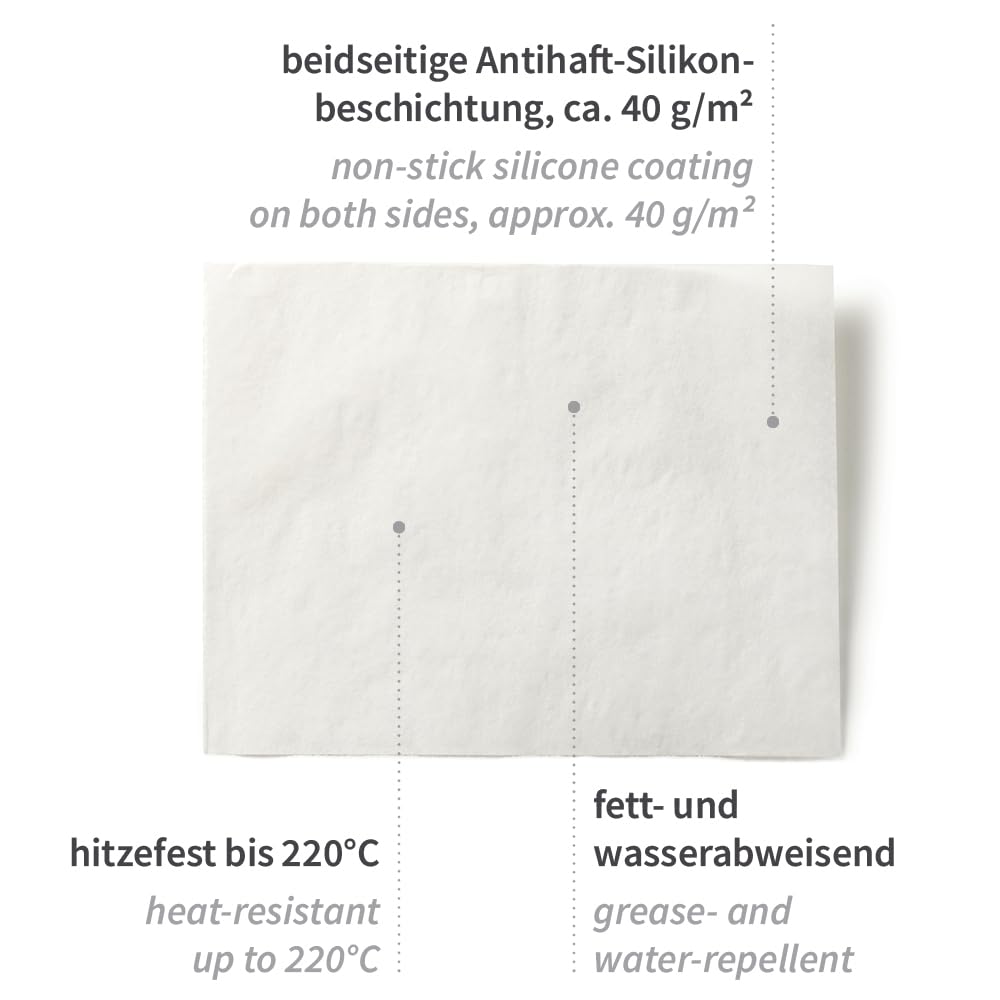 1 Stück Hygostar Backpapier Light, Bogen | Silikon-Beschichtung, weiss, L: 78cm, B: 57cm, 500 Stück/