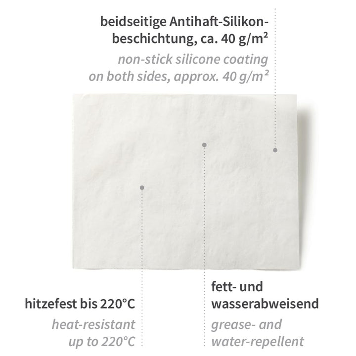 1 Stück Hygostar Backpapier Light, Bogen | Silikon-Beschichtung, weiss, L: 78cm, B: 57cm, 500 Stück/