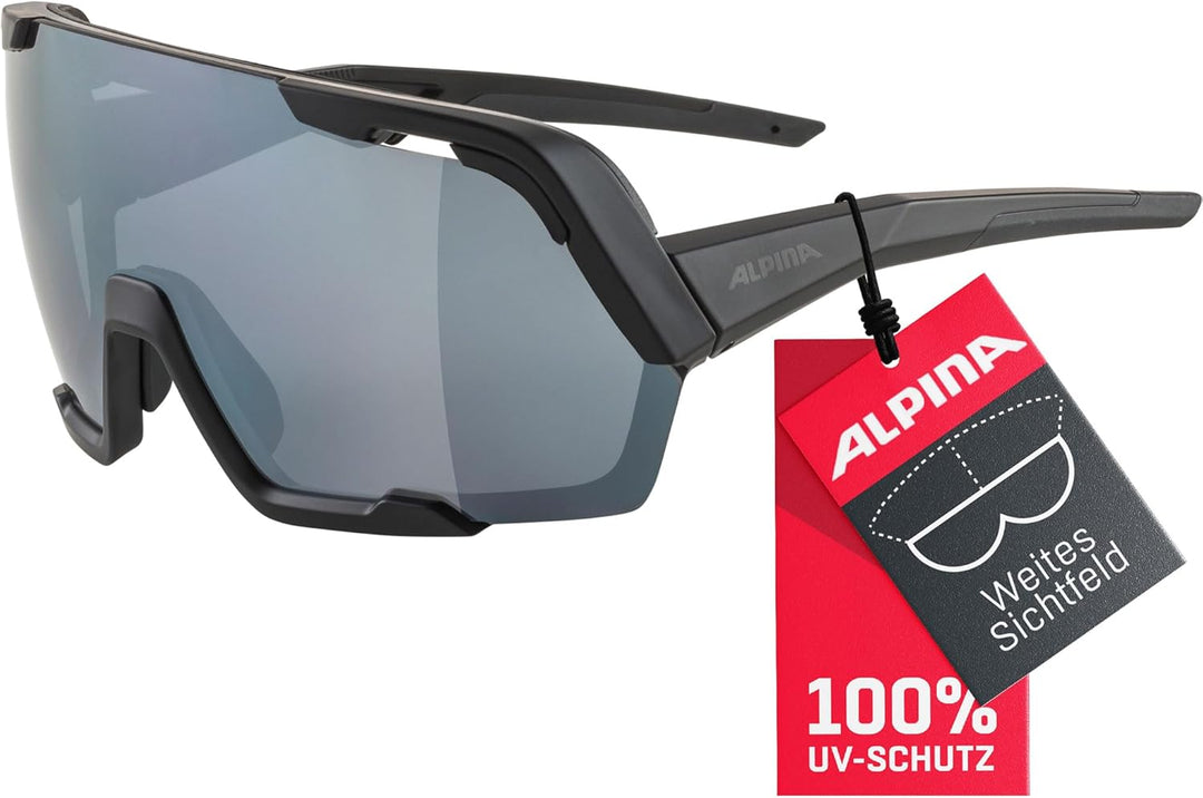 ALPINA ROCKET BOLD - Wasserabweisende und Beschlagfreie Sport- & Fahrradbrille Mit 100% UV-Schutz Fü