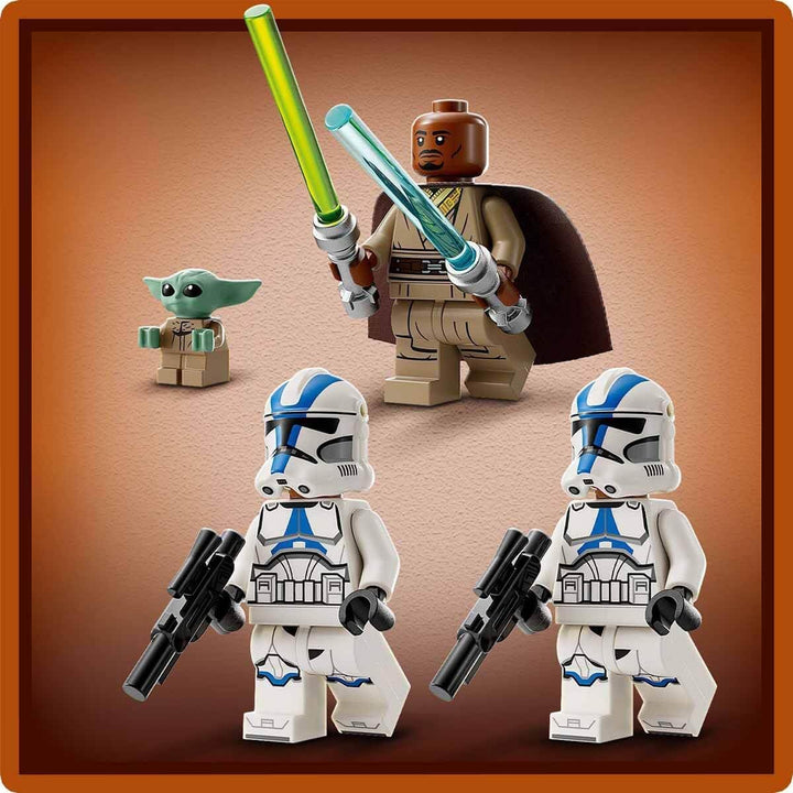 LEGO Star Wars Flucht mit dem BARC Speeder, The Mandalorian Set, Spielzeug-Bike mit Seitenwagen, ent