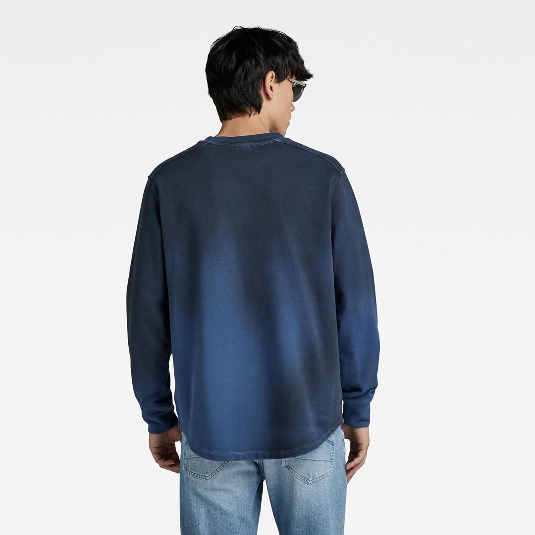 G-Star Herren Lash Sweater M Blau (Rank Blue Sprayed D18231-b782-g205), M Blau (Rank Blue Sprayed D1