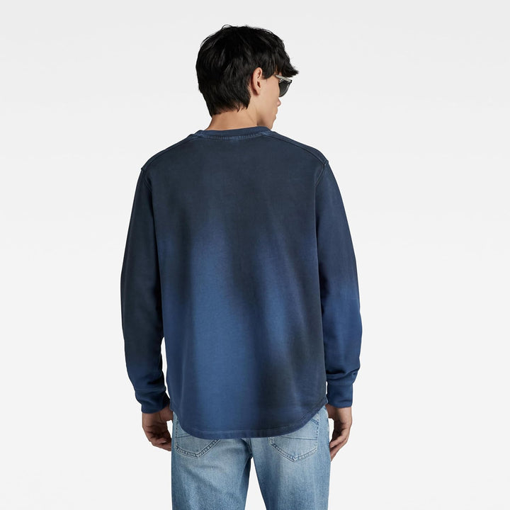 G-Star Herren Lash Sweater M Blau (Rank Blue Sprayed D18231-b782-g205), M Blau (Rank Blue Sprayed D1