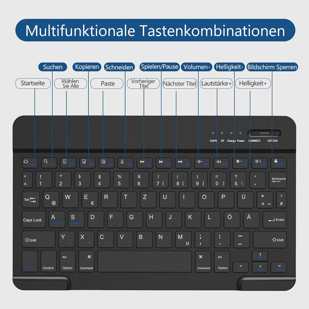 TQQ Hülle mit Tastatur für iPad A16 11 Generation 2025/10 Generation 2022(11/10.9 Zoll), Abnehmbare