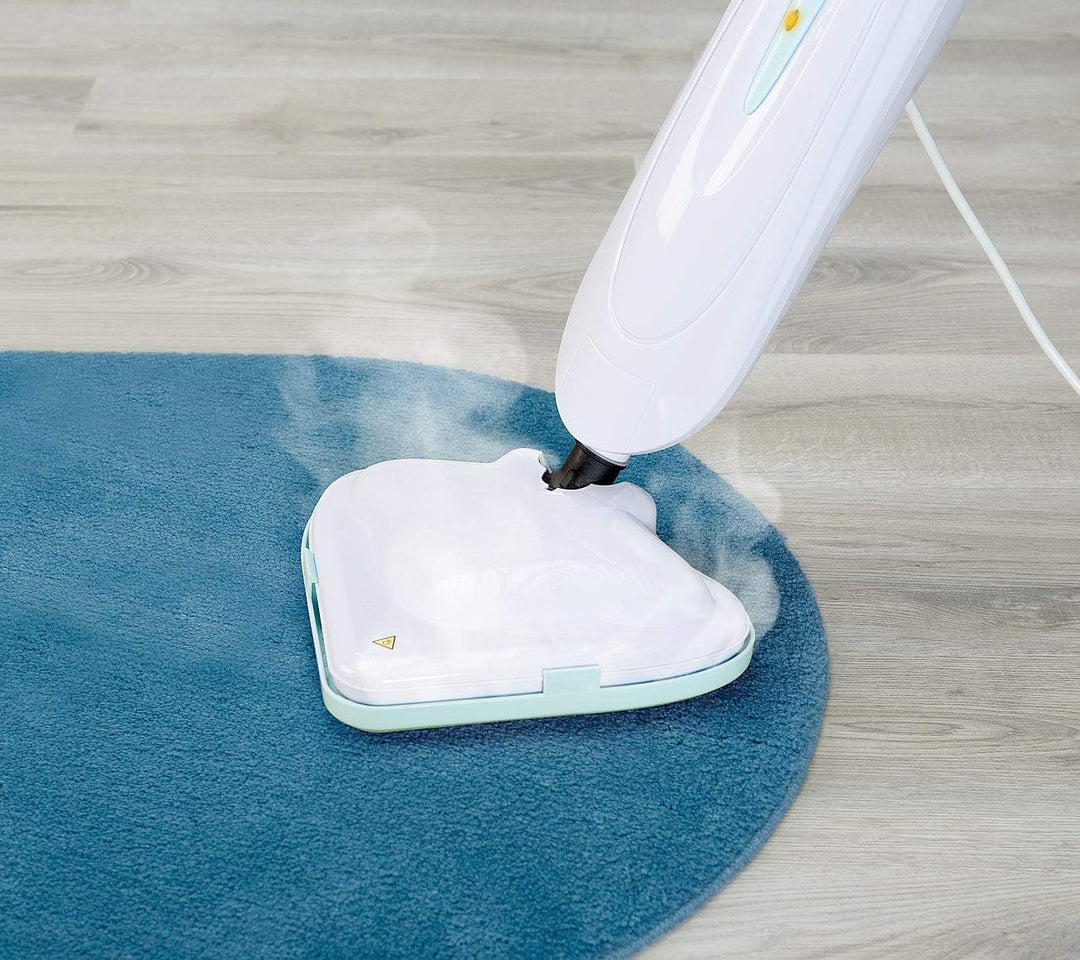 Sichler Haushaltsgeräte Dampfbesen: Kompakter Dampfreiniger mit 1.500 Watt, für Hart- und Teppichböd