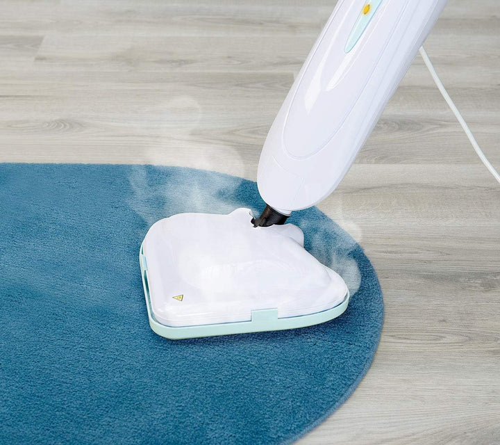Sichler Haushaltsgeräte Dampfbesen: Kompakter Dampfreiniger mit 1.500 Watt, für Hart- und Teppichböd