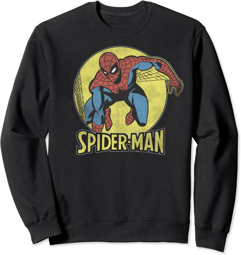 Marvel Spider-Man Classic Comic Themed Circle Portrait Sweatshirt