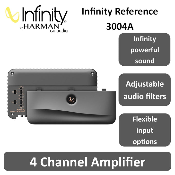 Infinity Referenz 3004A || Hohe Leistung || Auto 4-Kanal-Verstärker || 75 Watt RMS x 4 Klasse H Vers
