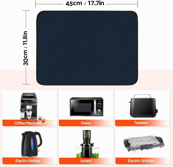 Feuerfeste Hitzebeständige Unterlage für Airfryer, 30x45cm, Blau | 550 °C / 1022 °F Hitzeschutzmatte