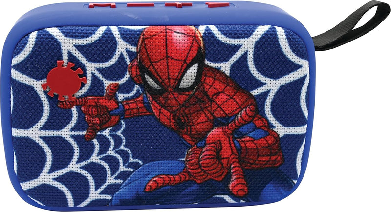 Lexibook Marvel Spider-Man - Tragbarer Bluetooth-Lautsprecher, Kabelloser, USB, TF-Karte, Akku, Blau