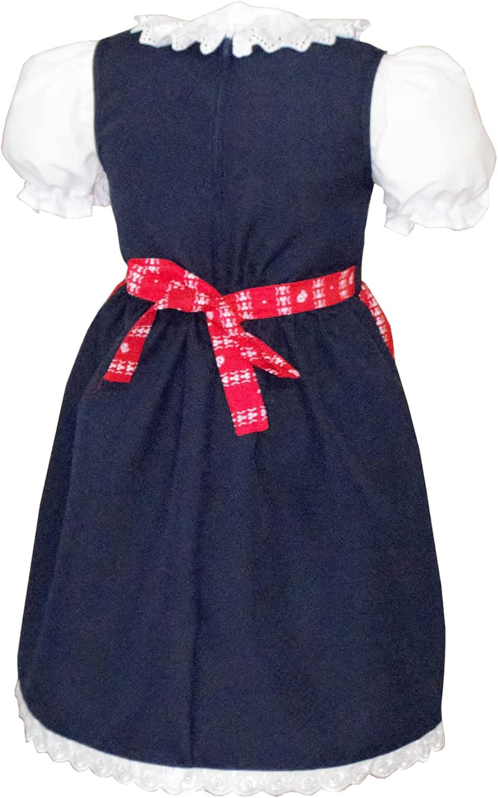 Schrammel Blumenrankerl Schürze Festliches Kinderdirndl Edelstickerei 86-92 Blau-rot, 86-92 Blau-rot