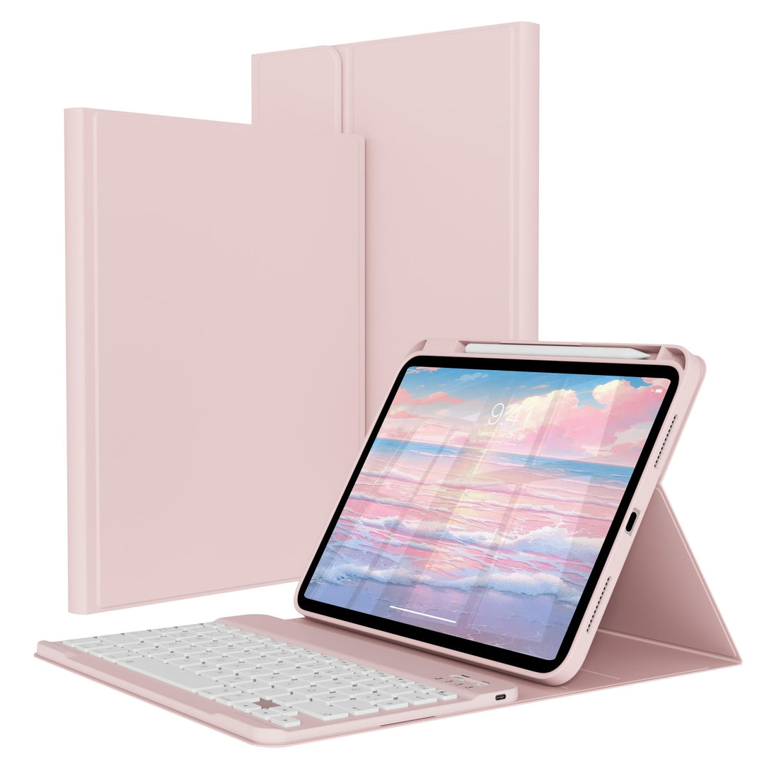 Hülle mit Tastatur für iPad A16 11 Generation2025/10 Generation 2022, (11/10.9 Zoll), 7-farbige Magn
