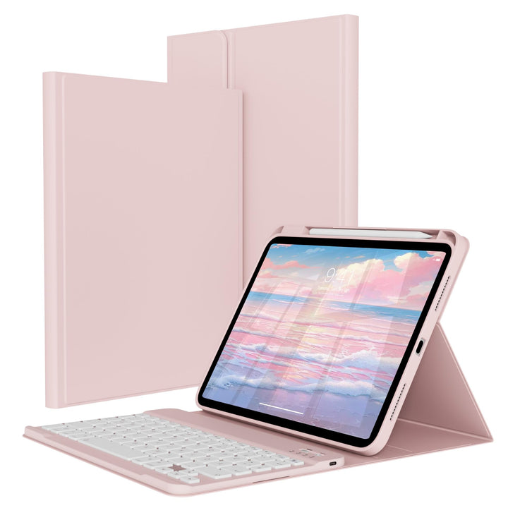 Hülle mit Tastatur für iPad A16 11 Generation2025/10 Generation 2022, (11/10.9 Zoll), 7-farbige Magn