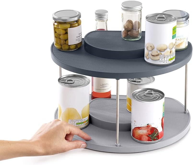 Joseph Joseph CupboardStore 2-stufiger, drehbarer Organizer für Küchenschränke, platzsparende Organi