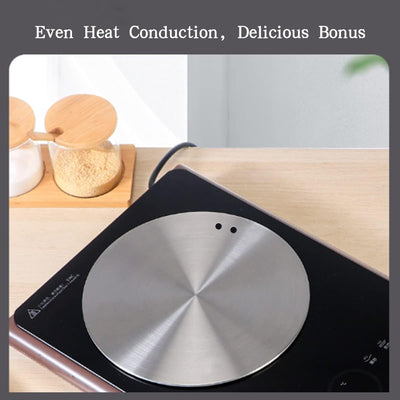 24cm Edelstahl Induktion Adapterplatte mit Abnehmbar Griff, Hitze Diffusor Induktions Platte Zwische