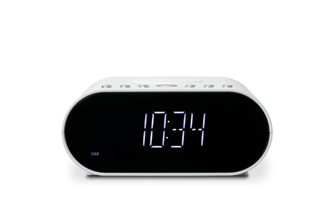 Roberts Ortus Charge Radiowecker Dab+/FM/Bluetooth mit Qi-Ladegerät, Weiss