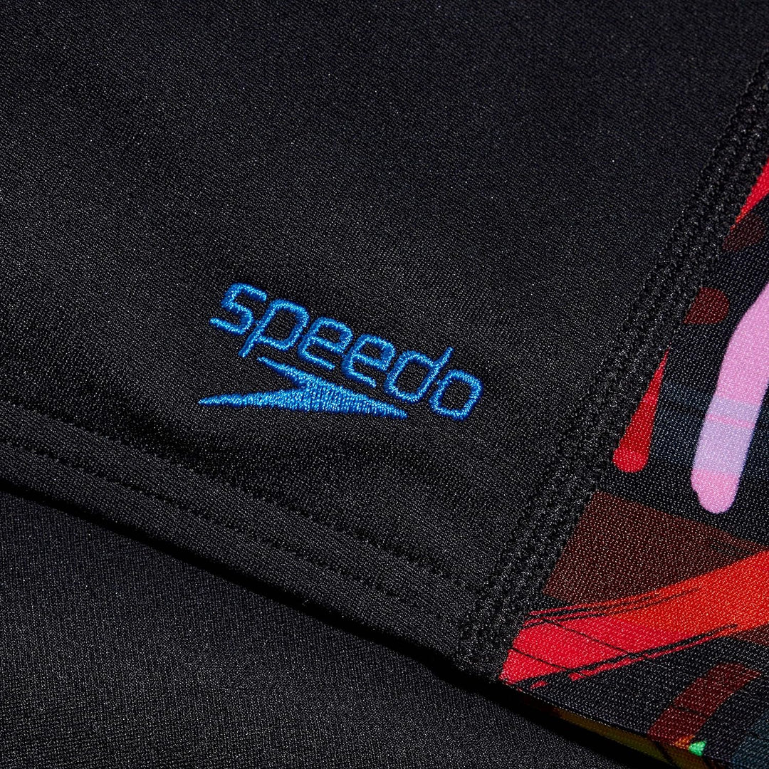 Speedo DIGI ALOV PANL ASHT JM Black/RED BLK/VLCORG/FLUGRN/BRTYEL/LPIS1 9-10 Jahre Schwarz/Red, 9-10