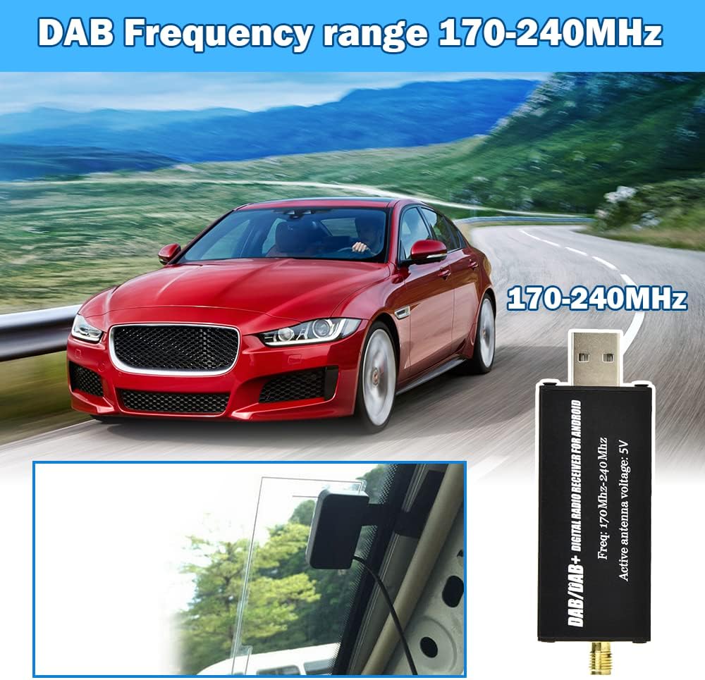 Hikity DAB+ Adapter Antennentuner für Autoradio Digital Empfänger Externe DAB Box Adapter Tuner Komp