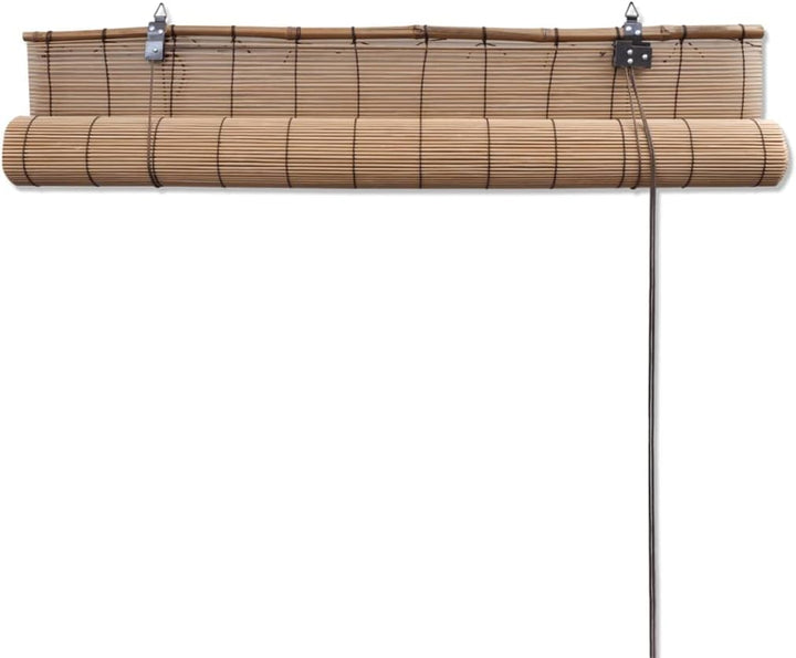 WIFESE 2 STK. Bambusrollos 80x160 cm Braun Raffrollo Mit HakenaufhäNgung Bambusvorhang Rollos FüR Fe