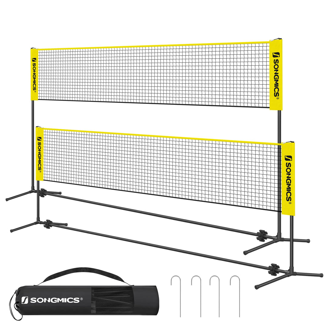SONGMICS Badmintonnetz, faltbar, einfach zu montieren, leicht zu transportieren, höhenverstellbar (1