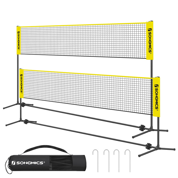 SONGMICS Badmintonnetz, faltbar, einfach zu montieren, leicht zu transportieren, höhenverstellbar (1