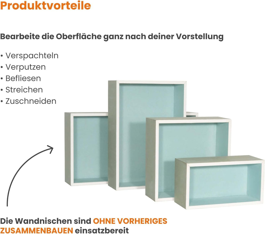 Wandnische Dusche 30 x 60 x 12cm befliesbar - einbaufertige imprägnierte Gipskarton-Duschnische für
