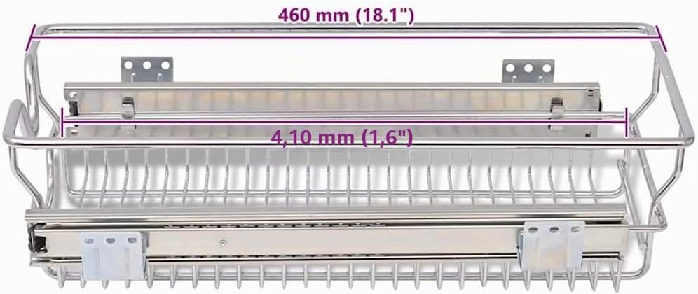 vidaXL 2X Einbauschublade 30cm Korbauszug Schrankauszug Teleskopschublade 300 mm, 300 mm