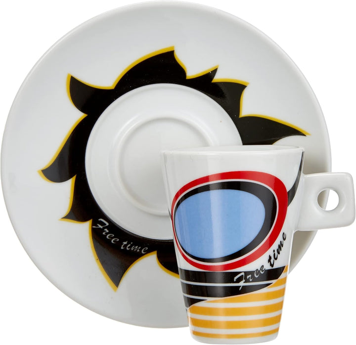 Zeller, Porzellan, Espressotassen Set 12-teilig Faces, Dekor, Weiss, Weiss