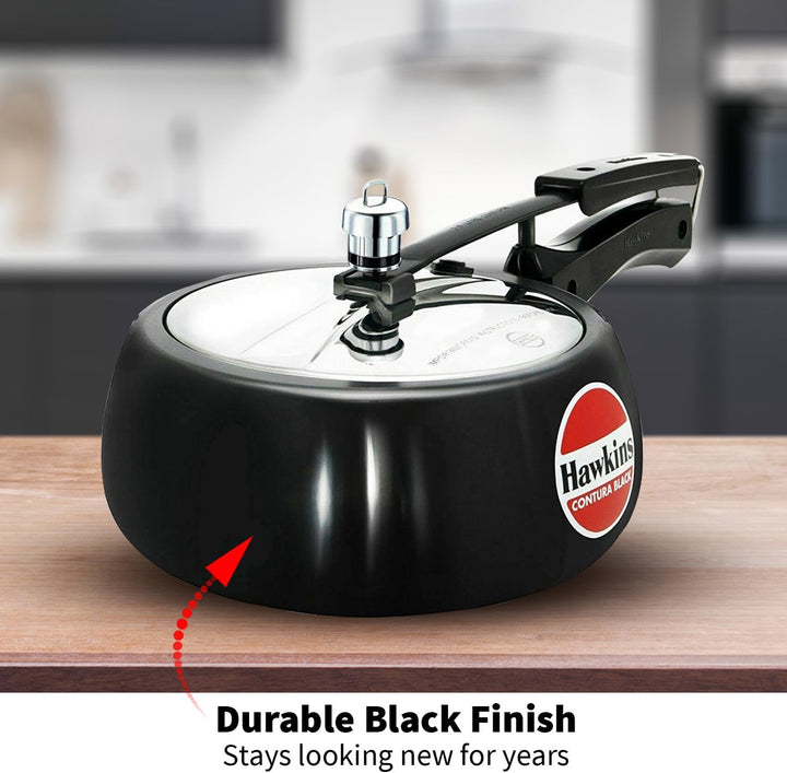 Hawkins CB35 Schnellkochtopf harteloxiert, 3,5 Liter, Contura Schwarz 3.5-Liter, 3.5-Liter