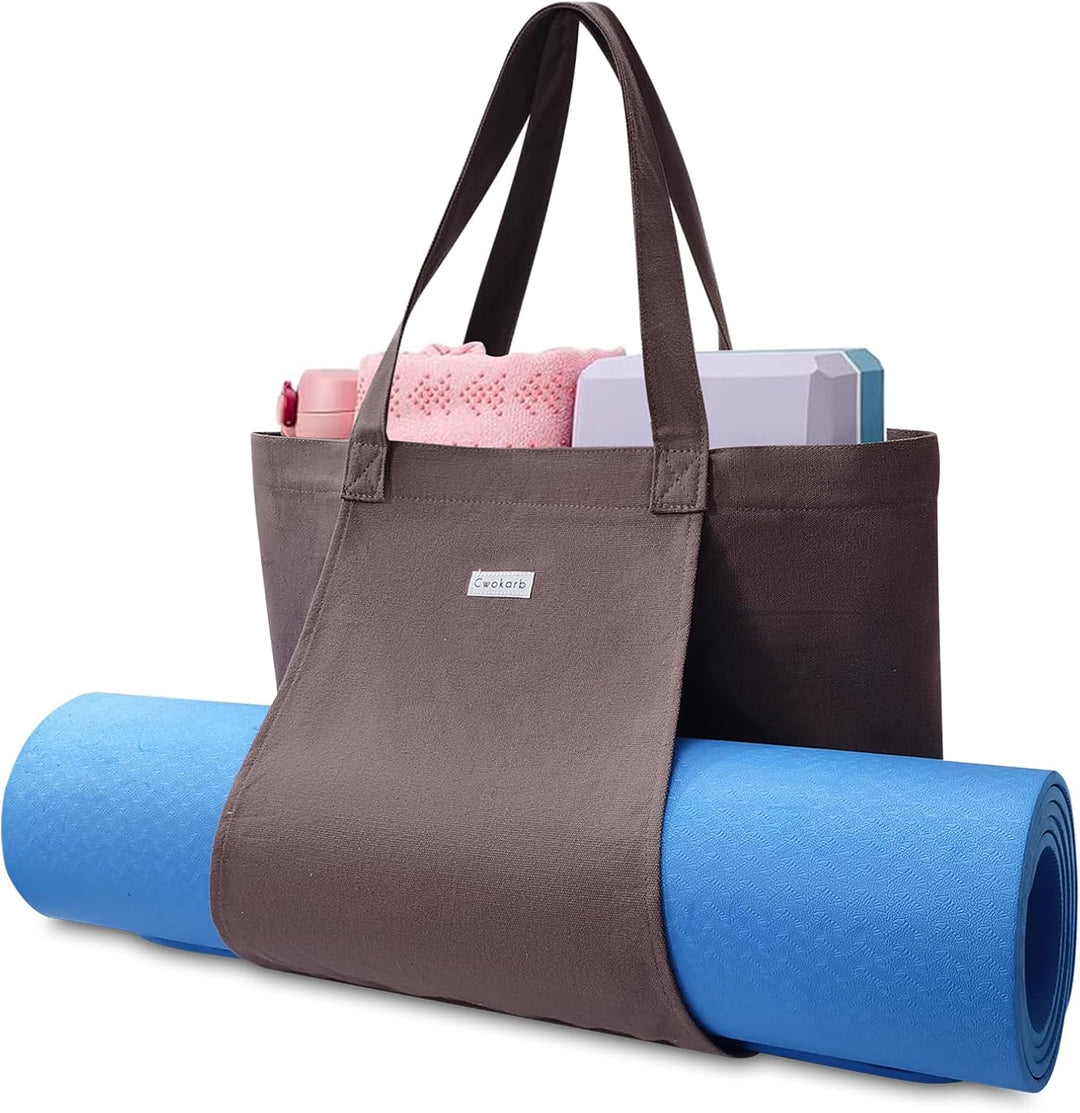 Yogatasche Damen mit Nassfach, Flaschenhalter und Durchgehendem Reissverschluss,Matte Einfach Heraus