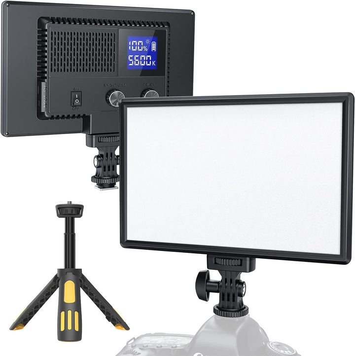RALENO LED Kamera Video Licht, Eingebauter Wiederaufladbare Batterien 3200K-5600K Dimmbarer Zweifarb