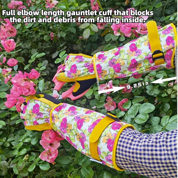 Gartenhandschuhe aus Leder für Damen, lange Manschette, Gartenhandschuhe mit Touchscreen-Design, Sic